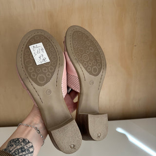 Sandales en cuir rose Mago