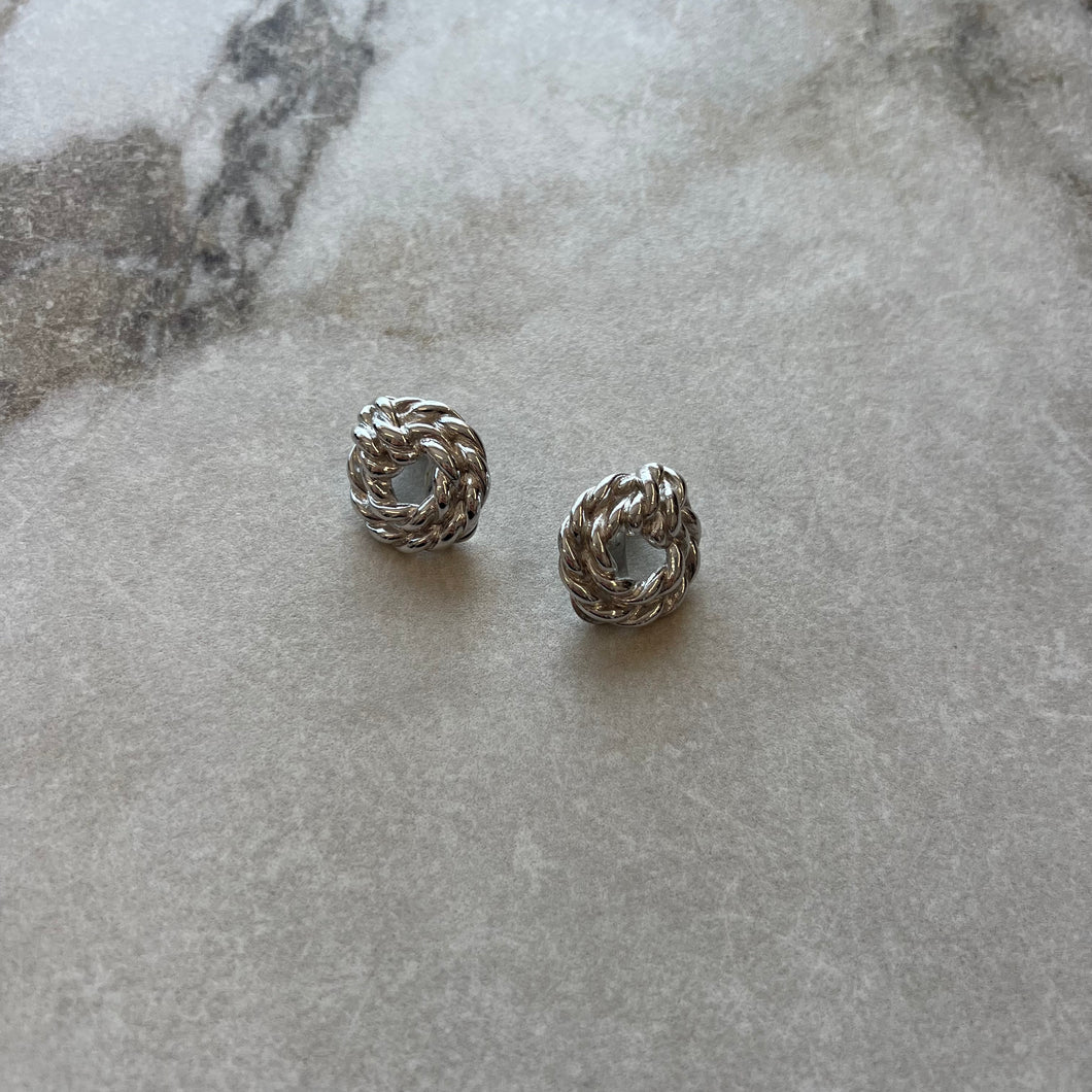 Boucles d’oreilles Monet noeuds argentés