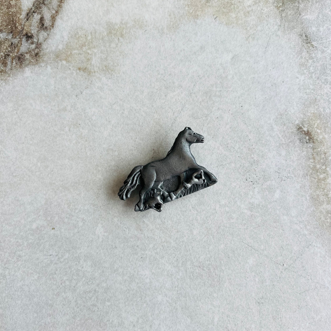 Broche cheval et boucles d'oreilles poulains