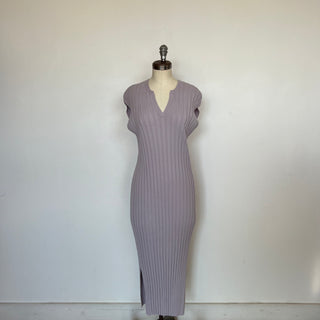 Robe mauve lavande Paper Label Nadia Wide Rib