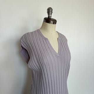 Robe mauve lavande Paper Label Nadia Wide Rib