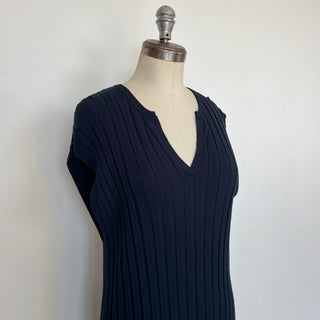 Robe bleue Nadia Wide Rib Dress Paper Label