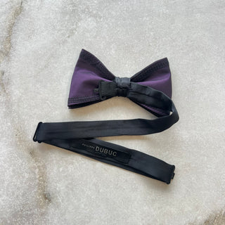Nœud papillon et foulard mauve et noir Philippe Dubuc