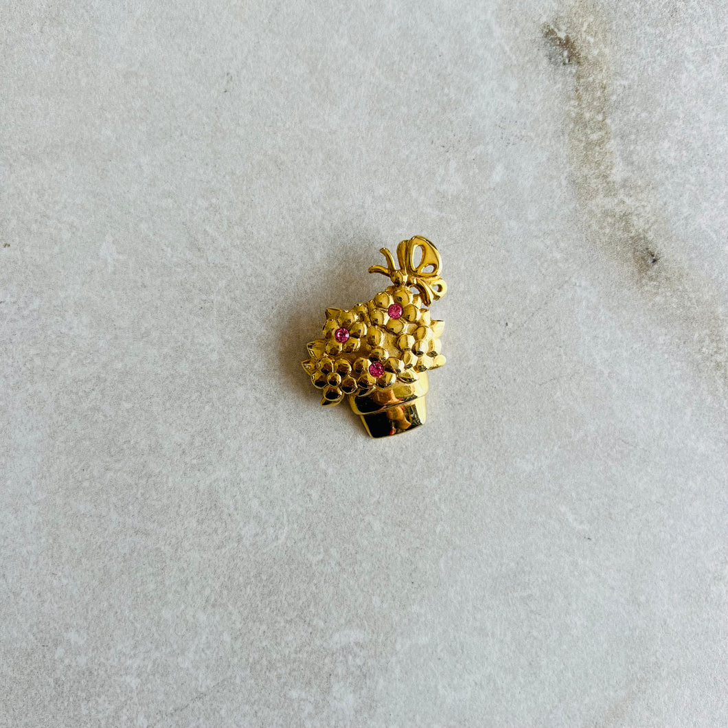 Broche pot de fleurs