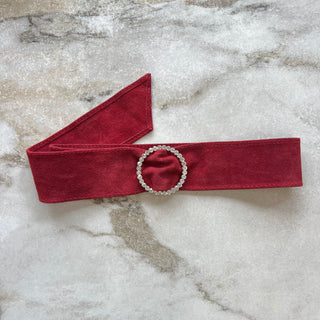 Ceinture rouge boucle ronde